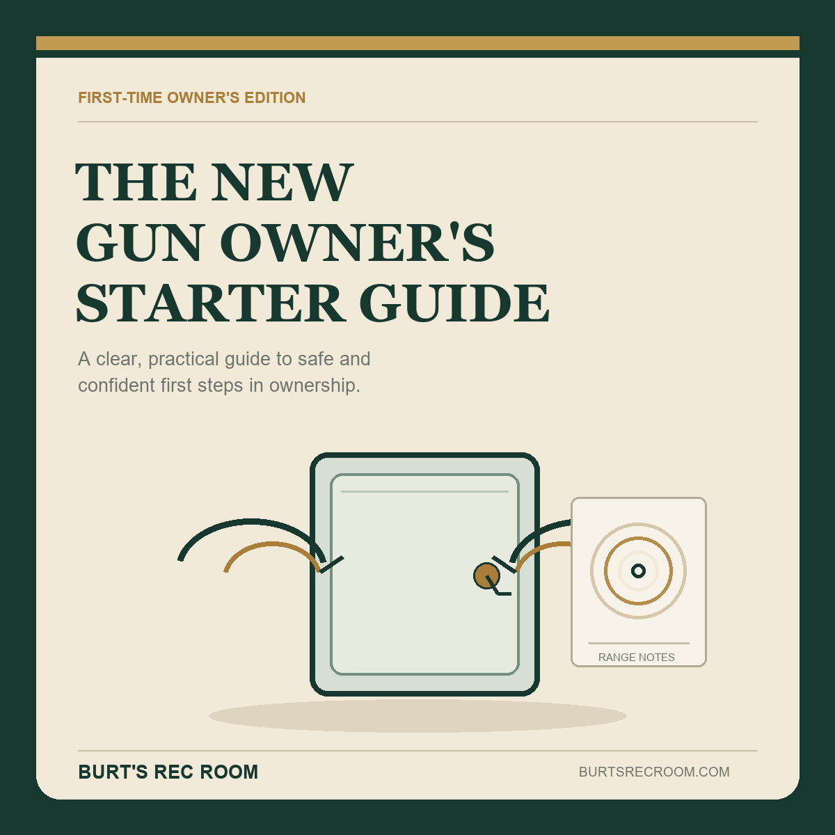 Cover artwork for The New Gun Owner's Starter Guide by Burt's Rec Room